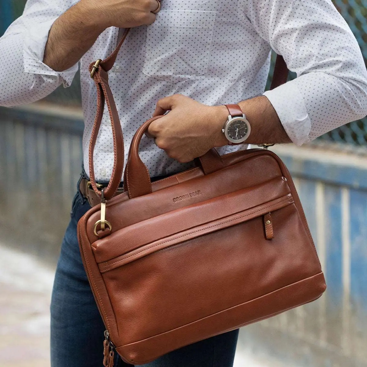 Leather laptop bags